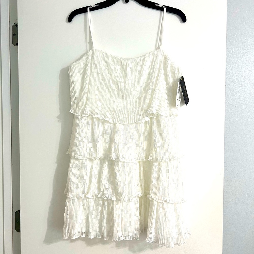 Ivory ruffle dress